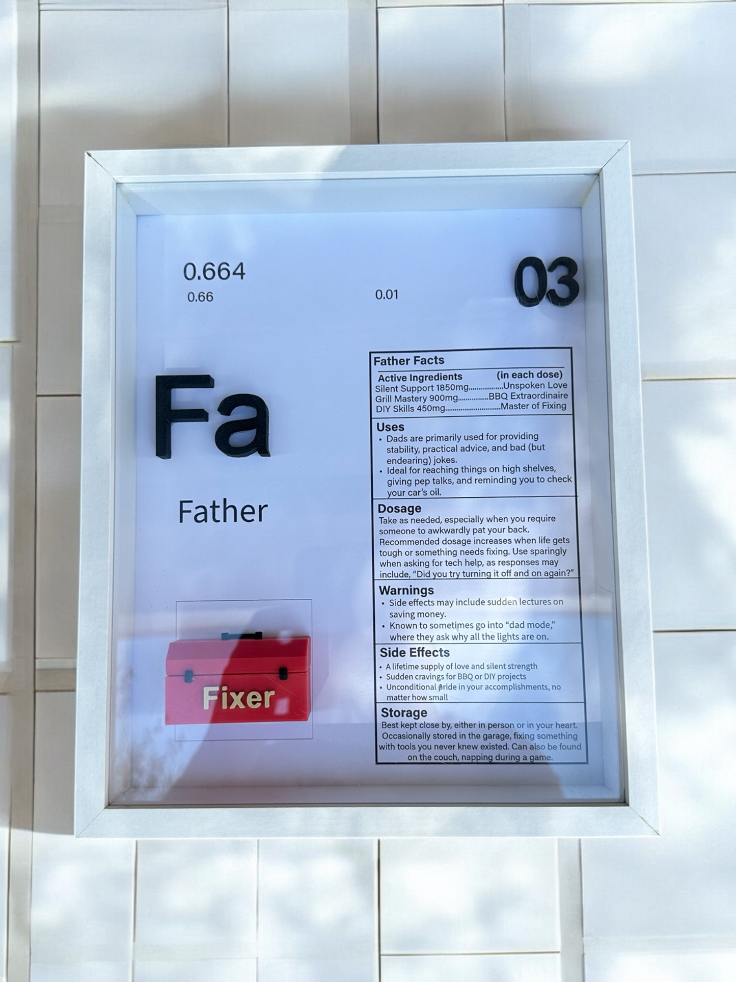Father Element Shadow Box with Toolbox