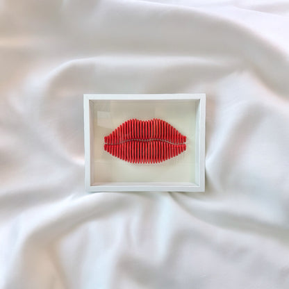 Lips 3D Shadow Box — Bold Kiss Wall Art