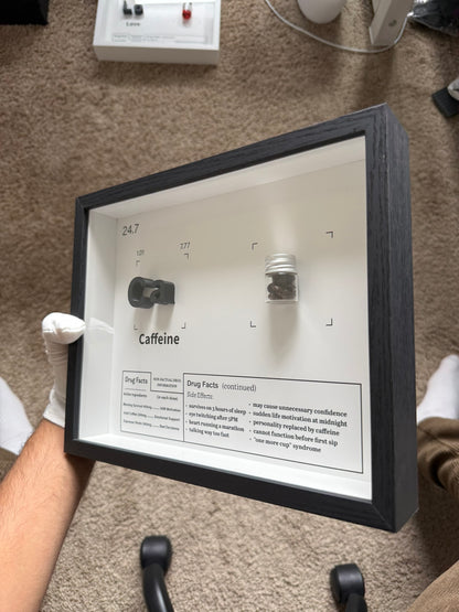 Caffeine Element Shadow Box with Coffee Beans