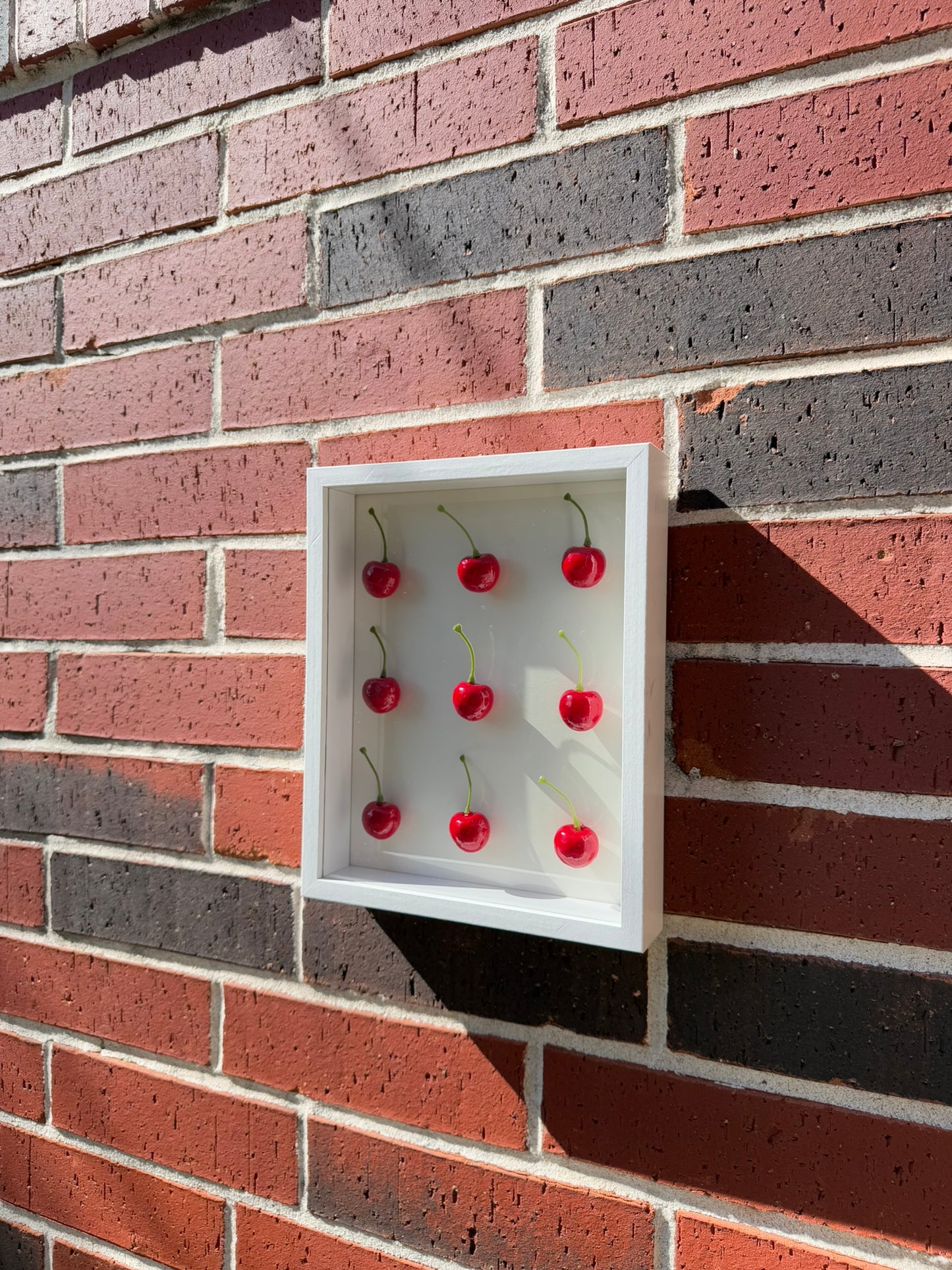 Cherry Shadow Box — Minimalist 3D Fruit Art