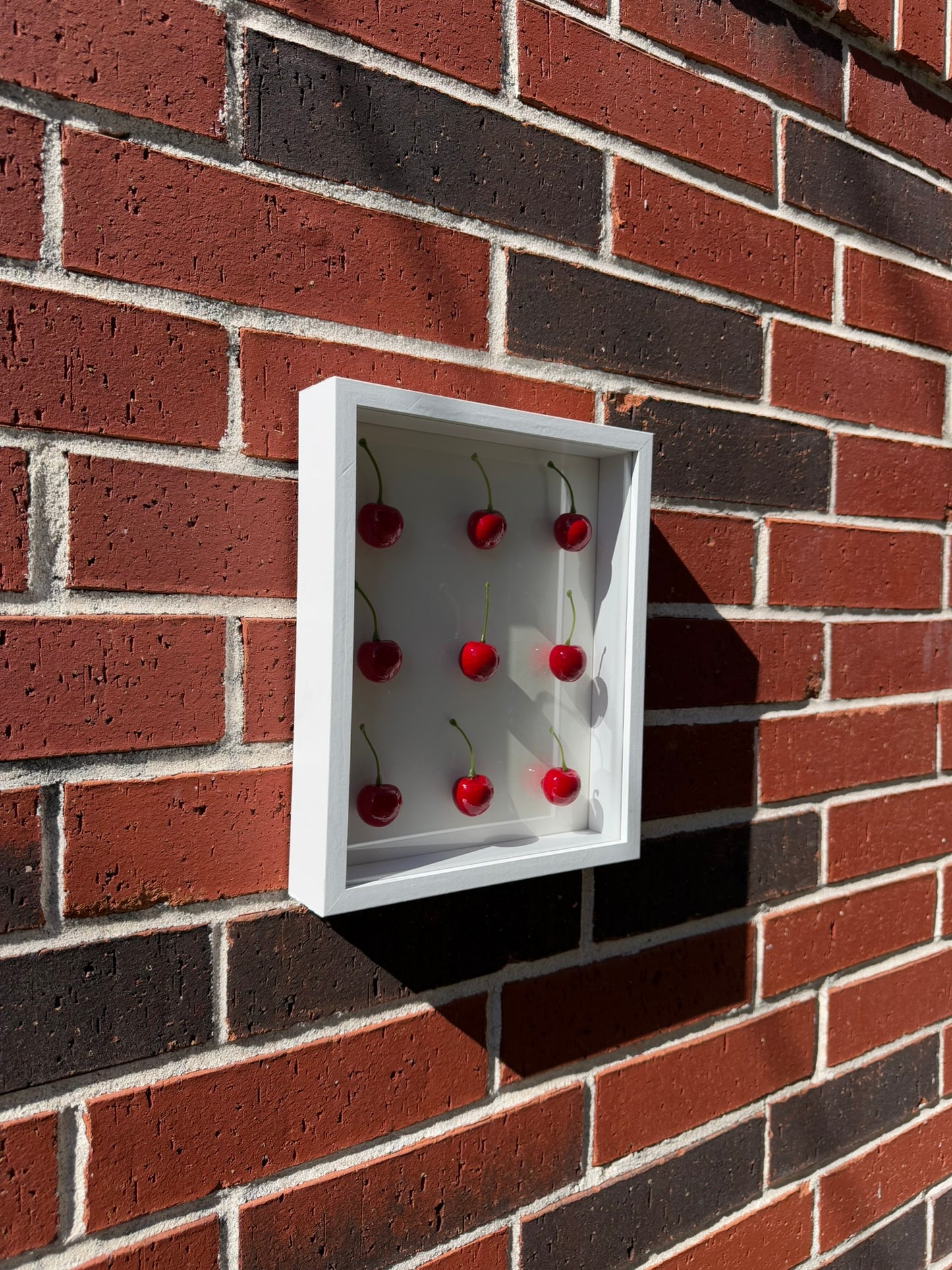 Cherry Shadow Box — Minimalist 3D Fruit Art