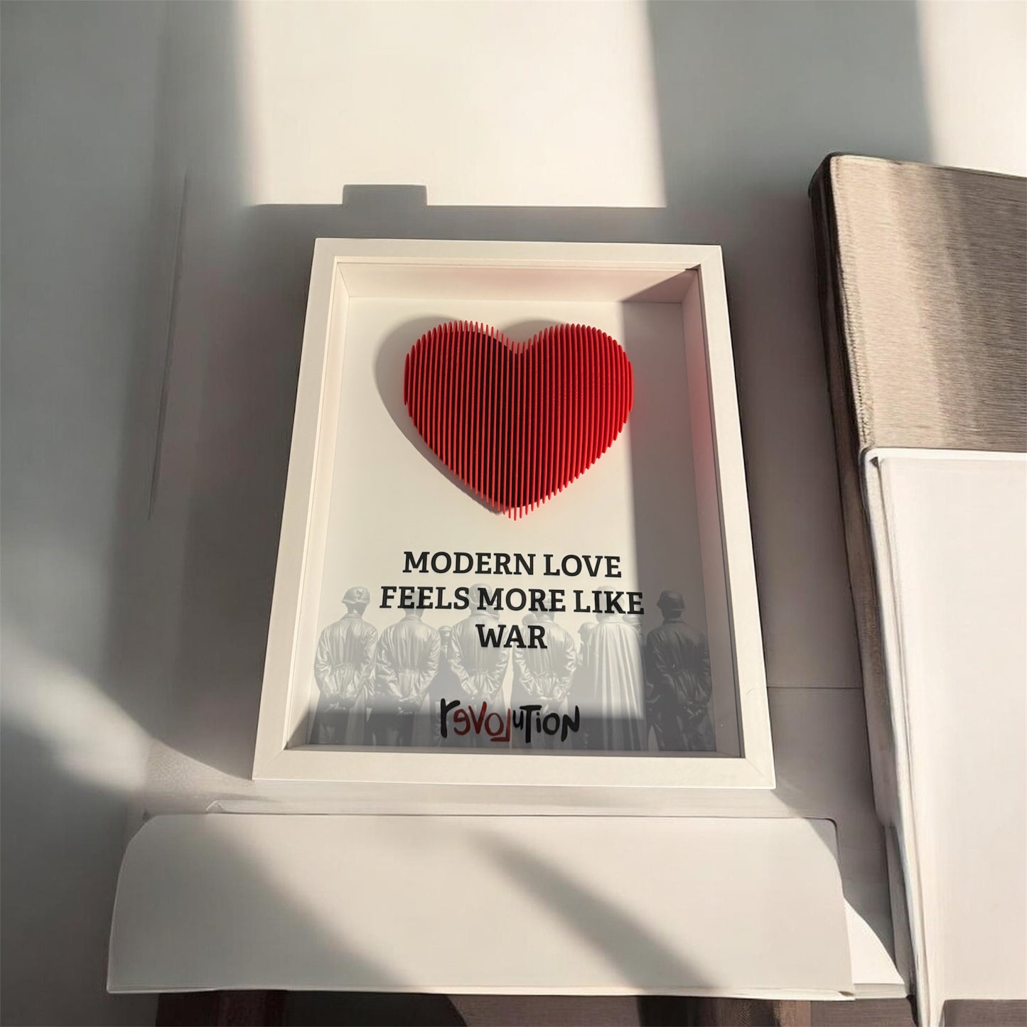 Revolution 3D Heart Shadow Box — Edgy Modern Love Statement Art